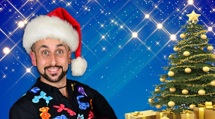 Christmas party children's entertainer with festive comedy magic show
